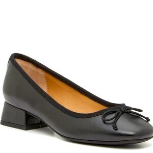 BLOCK KITTEN HEEL BALLET FLATS
